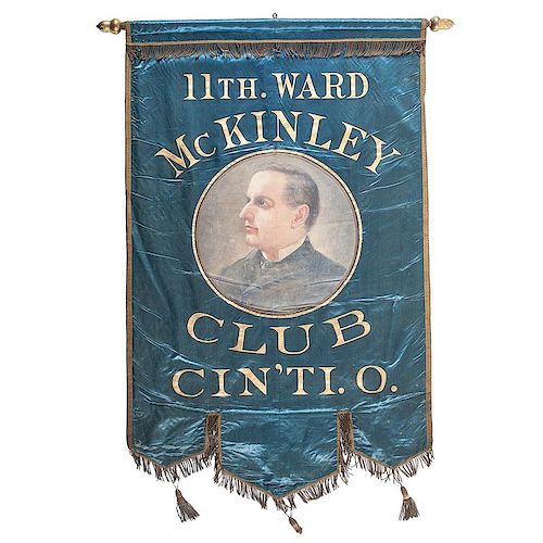 William McKinley, Exceptional 1896 Painted Campaign Banner from Cincinnati