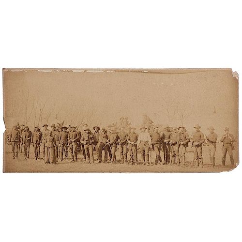 Oklahoma Territory Photograph Showing Buffalo Soldiers, American Indians, and an Arrested "Boomer"