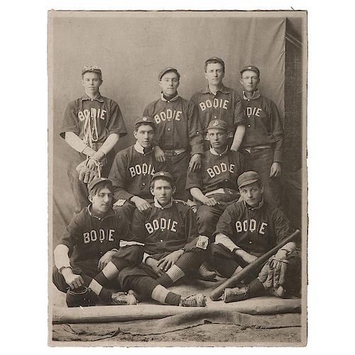 Bodie, California Mining Camp Baseball Team Photograph