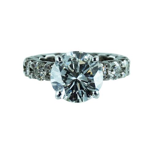 GIA Certified, 14K 4.14 Carats Diamond Ring
