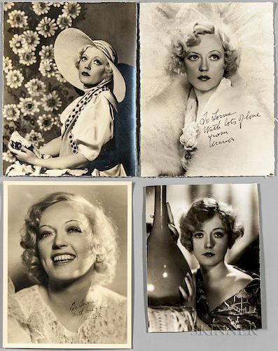 Davies, Marion (1897-1961) Group of Photographs, Two Signed. Fifteen photographs of the American actress and longtime compani