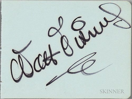 Disney, Walt (1901-1966) Signature. Blue autograph album page with Disney's signature in a broad nib permanent magic marker,