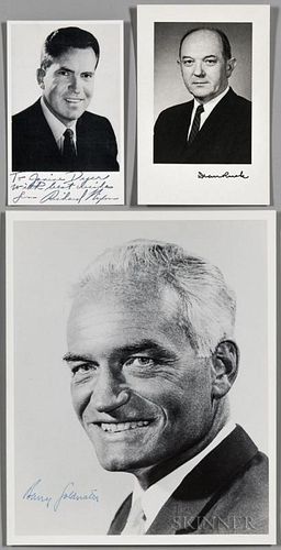 Nixon, Richard Milhous (1913-1994) Signed Photograph and Four Related Signed Items. Black-and-white postcard format photo of