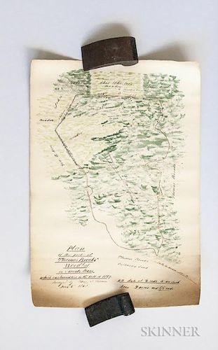 Thoreau, Henry David (1817-1862) Plan of that Part of Thomas Brooks' Woodlot, in Lincoln, Mass, which was burned over in the