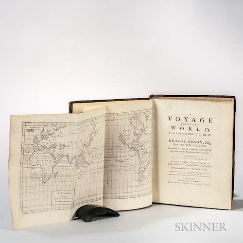 Anson, George (1697-1762) A Voyage Round the World, in the Years MDCCXL, I, II, III, IV. London: John & Paul Knapton, 1749. F