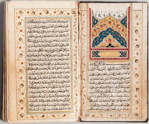 Arabic Manuscript, Shia Prayerbook. 1159 AH [1746 CE]. Small format Arabic manuscript in a minute naskh script, in black ink,