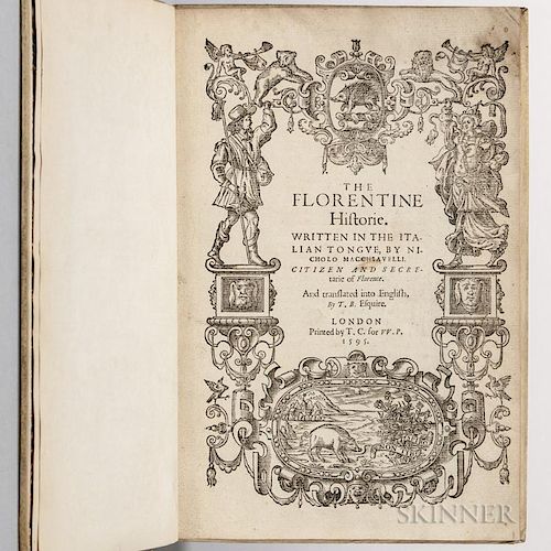 Machiavelli, Niccolo (1469-1527) The Florentine Historie  , First English Edition.