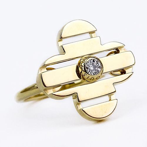 Louis Vuitton Petite Fleur Diamond and 18 Karat Yellow Gold Ring.
