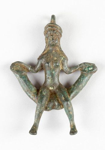 Erotic bronze amulet