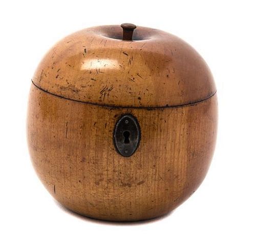 A Regency Fruitwood Tea Caddy Height 5 inches.