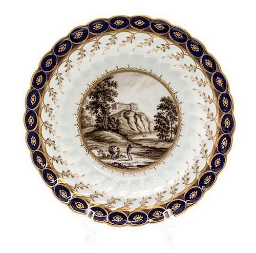 A Chamberlains Worcester Porcelain Plate Diameter 8 1/2 inches.