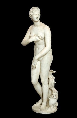 Life size marble statue of the Venus de Medici, 18th Century