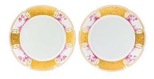 A Pair of Russian Porcelain Plates Diameter 9 3/4 inches.