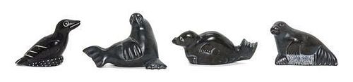 Four Inuit Stone Animals Height of first 3 1/2 inches.