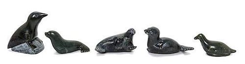 Five Inuit Stone Animals Height of first 1 3/4 inches.