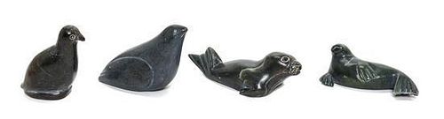Four Inuit Stone Animals Height 6 inches.