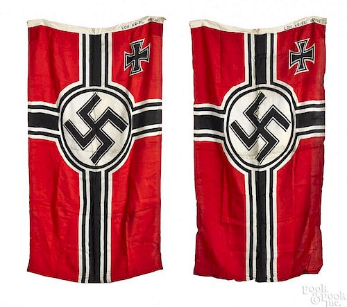 Two Nazi German battle flags