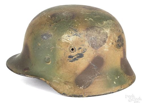 German WWII M42 camouflage steel helmet