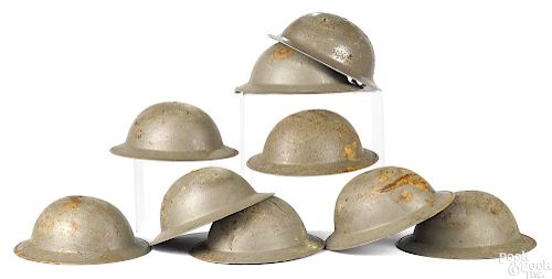 Nine post WWII Dutch Verblifa helmets