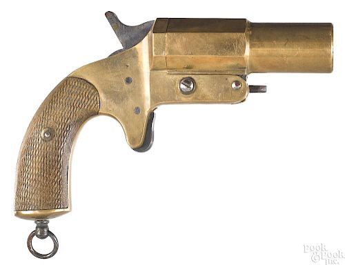 European brass spur trigger flare gun