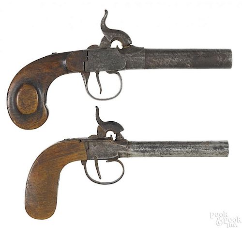 Two Belgian percussion pistols