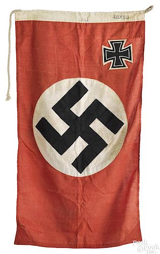 Nazi German party flag with iron cross