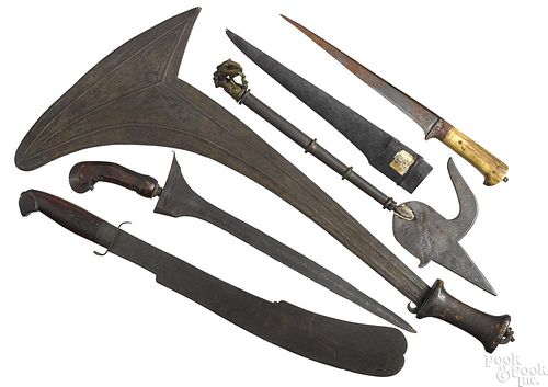 Five middle Eastern and Asian edged weapons