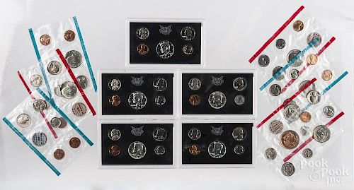 Twelve US mint sets, 1968-1973.