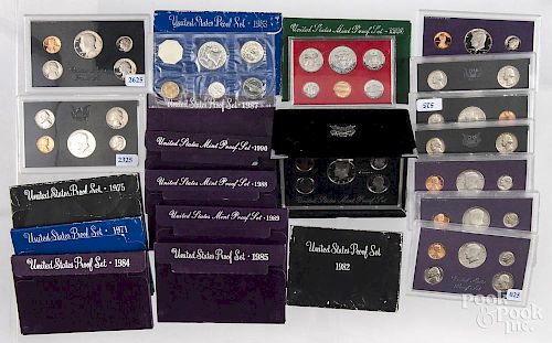 Twenty-three US Mint Proof sets