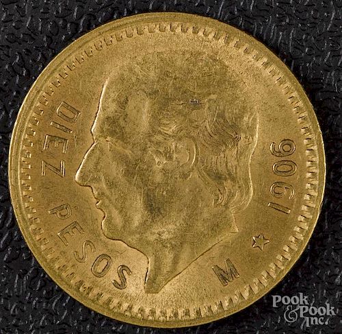 1906 ten pesos gold coin.