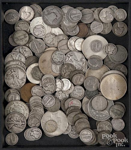 Collection of coins, mostly US