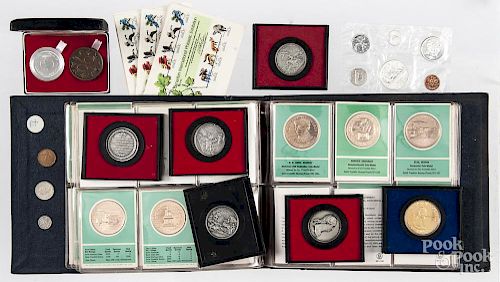 Franklin Mint commemorative medals, stamps, etc.