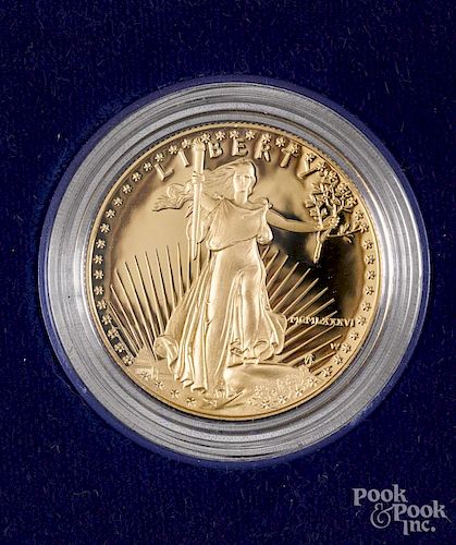 US 1986 1 ozt. gold eagle coin.