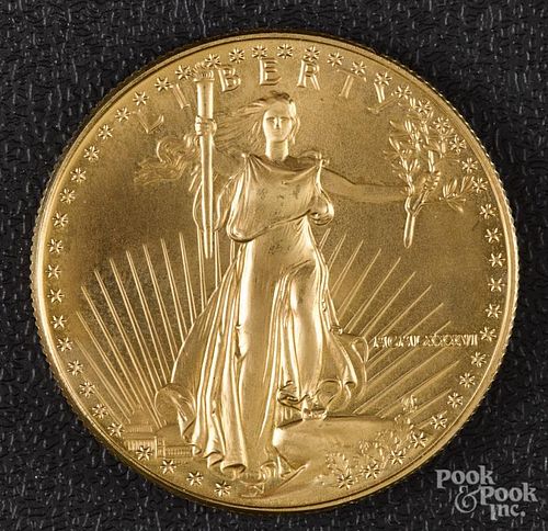 US 1986 fifty dollar gold eagle coin.
