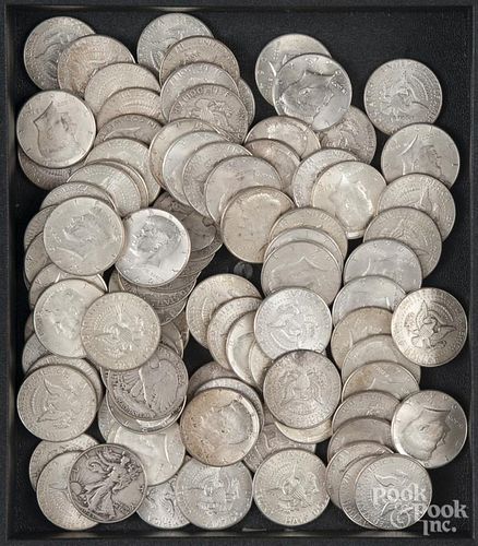 US silver half dollars, mostly Kennedy