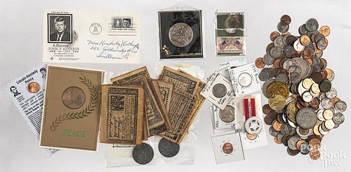 Miscellaneous group of coins, medals, etc.