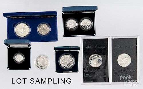 Group of silver commemorative coins & proof sets