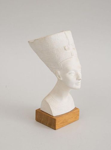 SMALL PLASTER BUST OF NEFERTITI, AFTER THE ANTIQUE
