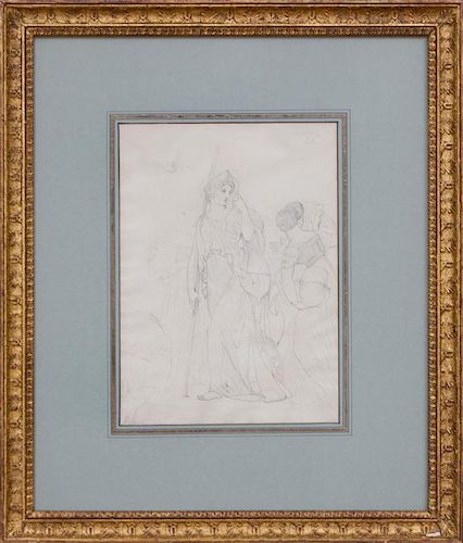 HIPPOLYTE FLANDRIN (1809-1864): ENEIDE AND TROJAN WOMEN LEAVING TROY