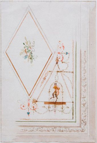 GIUSEPPE BERNARDINO BISON (1762-1844): CEILING DESIGN WITH SATYR