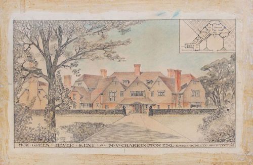 ENGLISH SCHOOL: HOW GREEN, HEVER, KENT: TWO ARCHITECTURAL DRAWINGS