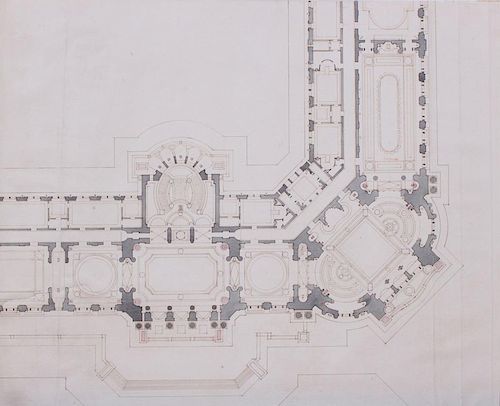 FRENCH SCHOOL: TWO ARCHITECTURAL DRAWINGS