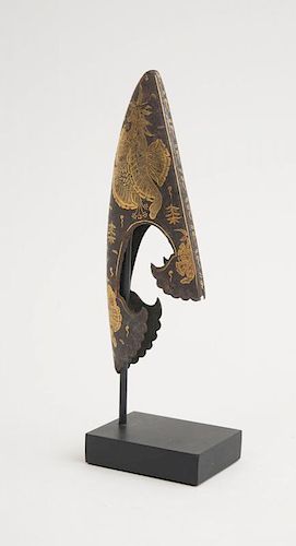 INDIAN GOLD-DECORATED IRON CHAPE, DECCAN