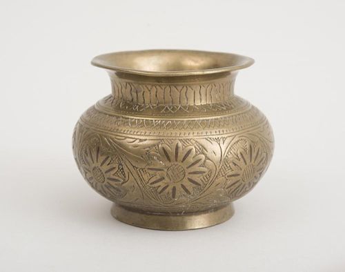 INDIAN INCISED BRASS BOWL, MAHARATA