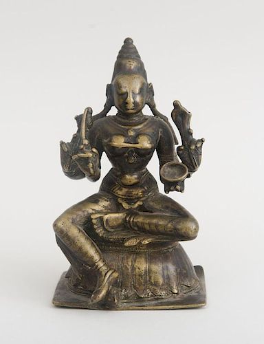 INDIAN BRONZE STATUE OF A DEITY