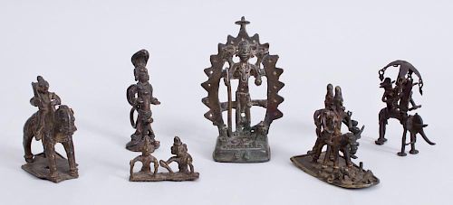 GROUP OF INDIAN FOLK AND OTHER BRONZE FIGURAL GROUPS