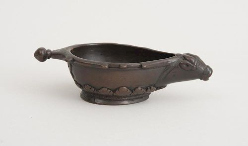 INDIAN BRONZE CUP WITH WATER BUFFALO SPOUT