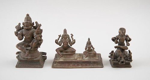 GROUP OF THREE INDIAN BRONZES