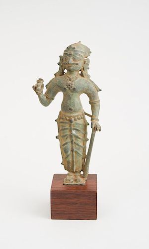 INDIAN METAL STANDING FIGURE OF A MALE FIGURE