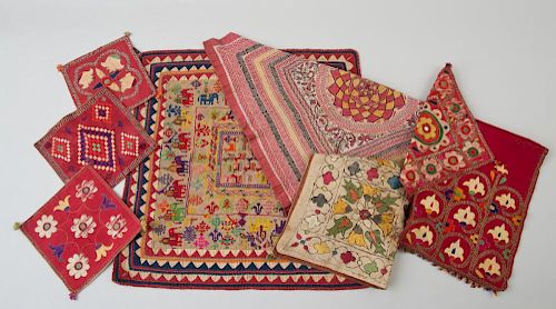 GROUP OF INDIAN EMBROIDERED PANELS